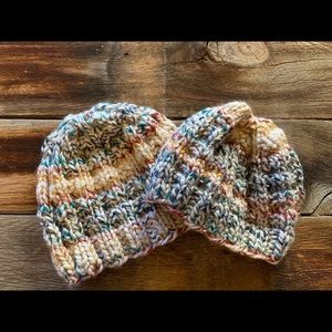 Hand Knitted Mom and Me Hat Set